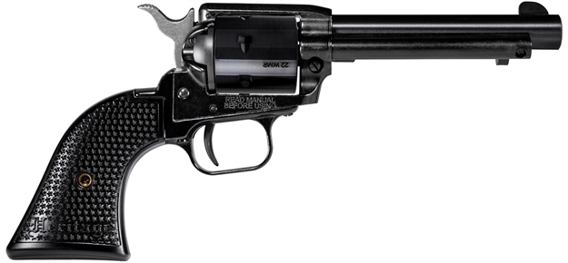 Picture of  Heritage Mfg Rr22mb4pg Rough Rider  22 Lr/22 Wmr 6 Shot, 4.75" Black Steel Barrel, Black Cerakote Zinc Alloy Frame, Black Cerakote Cylinder, Black Polymer Grip, Hammer/Thumb Safety, Exposed Hammer 727962708415