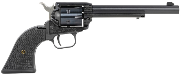 Picture of  Heritage Mfg Rr22mb6pg Rough Rider  22 Lr/22 Wmr 6 Shot, 6.50" Black Steel Barrel, Black Cerakote Zinc Alloy Frame, Black Cerakote Cylinder, Black Polymer Grip, Hammer/Thumb Safety, Exposed Hammer 727962708408