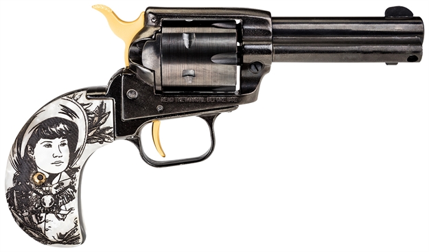 Picture of Heritage Mfg Rr22mbhm020 Rough Rider Small Bore 22 LR 6 Round 3.50" Blued Annie Oakley Birds Head Grip