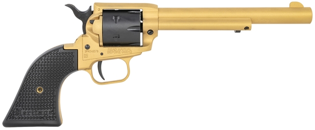 Picture of  Heritage Mfg Rr22s6 Rough Rider  22 LR 6 6.50", Gold Cerakote Barrel, Black Satin Cylinder, Gold Cerakote Steel Frame, Black Polymer Grips Features Black Accents 727962707876