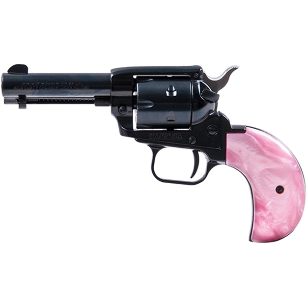 Picture of  Heritage Mfg Rr22mb3bhpnk Rough Rider  22 Lr/22 Wmr 6 Shot, 3.50" Black Steel Barrel, Black Zinc Alloy Frame, Black Cylinder, Pink Pearl Grip, Hammer/Thumb Safety, Exposed Hammer 727962500149