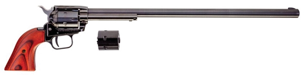 Picture of  Heritage Mfg Rr22mb16 Rough Rider  22 Lr/22 Wmr 6 Shot, 16" Black Steel Barrel, Black Zinc Alloy Frame, Black Cylinder Cocobolo Grip, Hammer/Thumb Safety, Exposed Hammer