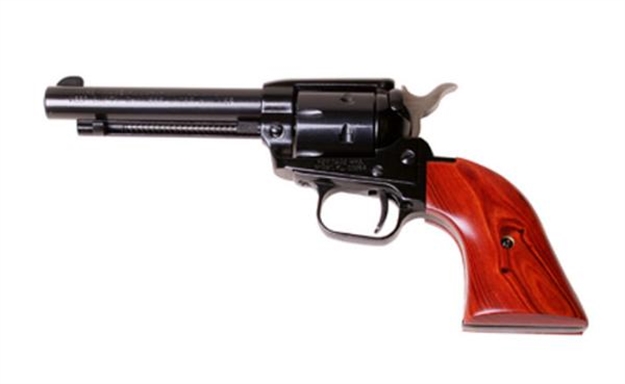 Picture of  Heritage Mfg Rr22999mb4 Rough Rider  22 LR 22 Wmr 9 Shot, 4.75" Black Steel Barrel, Black Zinc Alloy Frame, Black Cylinder, Cocobolo Grip, Hammer/Thumb Safety, Exposed Hammer