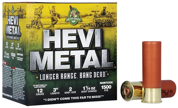 Picture of  Hevi-Metal Hs38002 Hevi-Metal Longer Range 12Gauge 3" 1 1/4Oz 2Shot 25 Per Box/10 Case