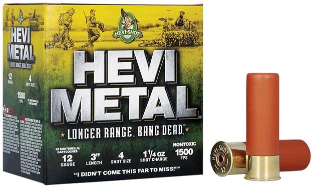 Picture of  Hevi-Metal Hs38004 Hevi-Metal Longer Range 12Gauge 3" 1 1/4Oz 4Shot 25 Per Box/10 Case