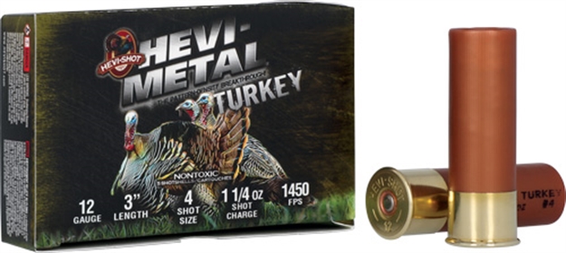 Picture of Hevi-Shot Hevi-Metal Turkey 12Ga 3" 1-1/4Oz #4 5Rd 10/Cs< HS30045
