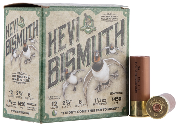 Picture of  Hevi-Shot Hs14706 Hevi-Bismuth  12Gauge 2.75" 1 1/4Oz Bismuth 6Shot 25 Per Box/10 Case 816383002346