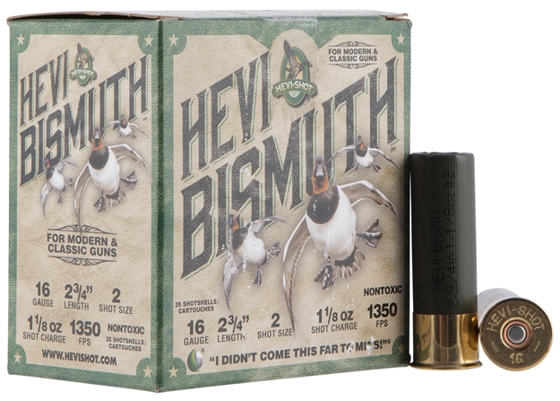 Picture of  Hevi-Shot Hs16702 Hevi-Bismuth  16Gauge 2.75" 1 1/8Oz Bismuth 2Shot 25 Per Box/10 Case 816383002445