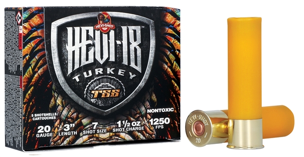 Picture of Hevishot(Environ Metal) Hevi 18 Tss Turkey Shotshell 20 Ga, 3", 1-1/2 Oz, #7, 1250 Fps, 5 Rnd 7007