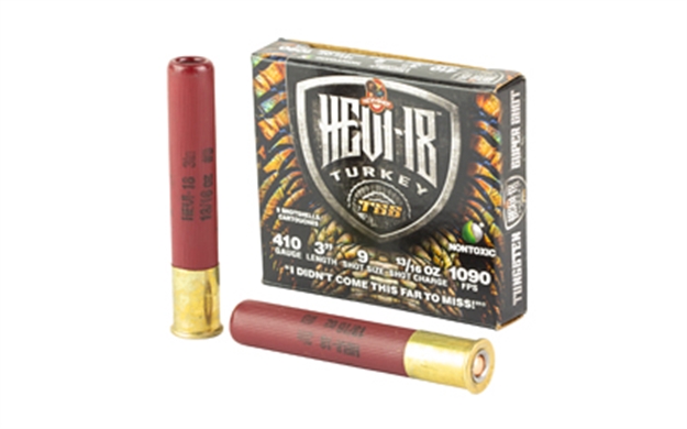 Picture of Hevishot(Environ Metal) Hevi 18 Tss Turkey Shotshell 410 Ga, 3", 13/16 Oz, #9, 1090 Fps, 5 Rnd 1009