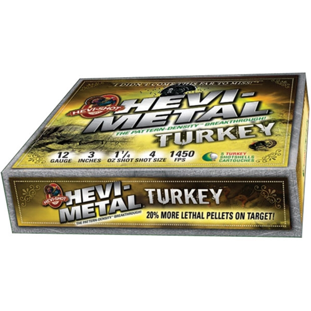 Picture of Hevishot Hevi-Metal Turkey Shotshell 12 Ga, 3 In, No. 4 & 6, 1-1/4 Oz, 1450 Fps, 5 Rnd Per Box 30045 816383300459