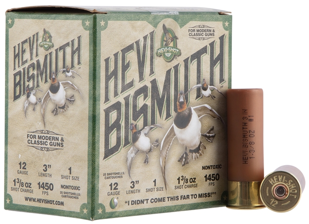 Picture of  Hevi-Shot Hs14001 Hevi-Bismuth  12Gauge 3" 1 3/8Oz Bismuth 1Shot 25 Per Box/10 Case 816383002162