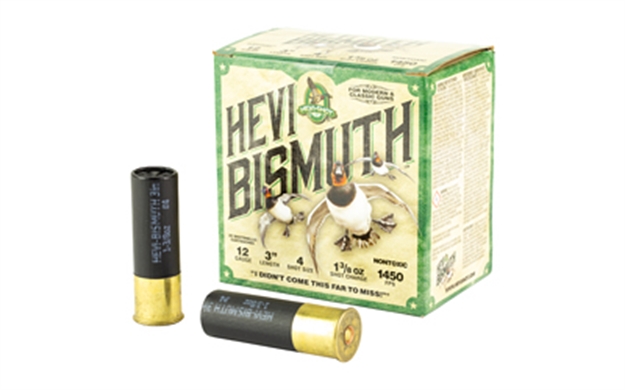 Picture of  Hevi-Shot Hs14004 Hevi-Bismuth  12Gauge 3" 1 3/8Oz Bismuth 4Shot 25 Per Box/10 Case 816383002209