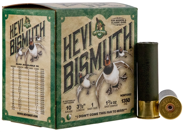 Picture of  Hevi-Shot Hs15501 Hevi-Bismuth  10Gauge 3.50" 1 3/4Oz Bismuth 1Shot 25 Per Box/10 Case