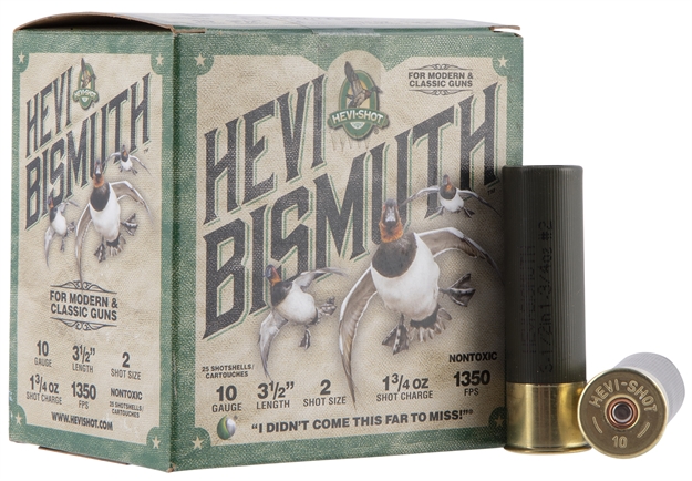Picture of  Hevi-Shot Hs15502 Hevi-Bismuth  10Gauge 3.50" 1 3/4Oz Bismuth 2Shot 25 Per Box/10 Case 816383002407