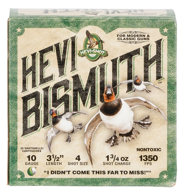 Picture of  Hevi-Shot Hs15504 Hevi-Bismuth  10Gauge 3.50" 1 3/4Oz Bismuth 4Shot 25 Per Box/10 Case 816383002421