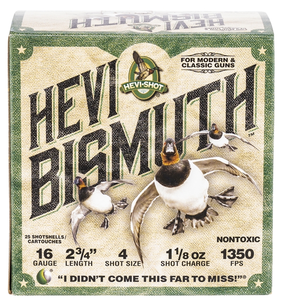 Picture of  Hevi-Shot Hs16704 Hevi-Bismuth  16Gauge 2.75" 1 1/8Oz Bismuth 4Shot 25 Per Box/10 Case