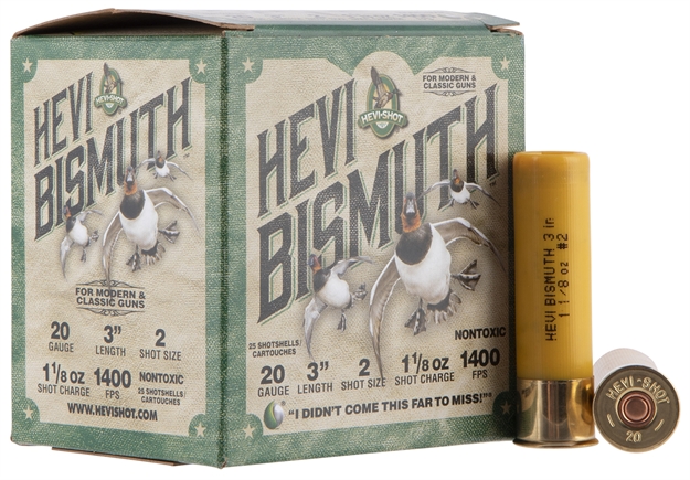 Picture of  Hevi-Shot Hs17002 Hevi-Bismuth  20Gauge 3" 1 1/8Oz Bismuth 2Shot 25 Per Box/10 Case 816383002506