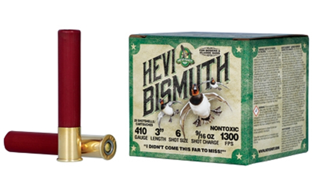 Picture of  Hevi-Shot Hs19006 Hevi-Bismuth  410Gauge 3" 9/16Oz Bismuth 6Shot 25 Per Box/10 Case