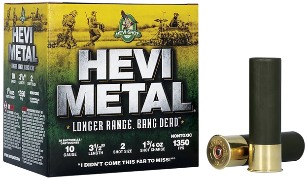 Picture of  Hevi-Metal Hs37502 Hevi-Metal Longer Range 10Gauge 3.50" 1 3/4Oz 2Shot 25 Per Box/10 Case