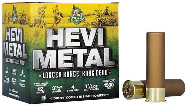 Picture of  Hevi-Metal Hs38504 Hevi-Metal Longer Range 12Gauge 3.50" 1 1/2Oz 4Shot 25 Per Box/10 Case 816383002889