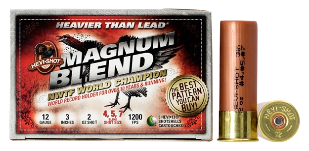 Picture of Hevishot 43457 Magnum Blend  
12 Gauge 3" 2 OZ 4,5,7 Shot 5 Bx/ 10 CS