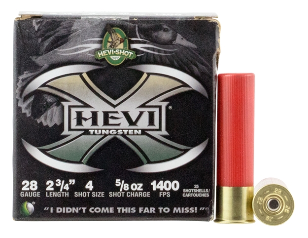 Picture of Hevishot 52804 Hevi-X  
28 Gauge 2.75" 5/8 OZ 4 Shot 25 Bx/ 10 CS
