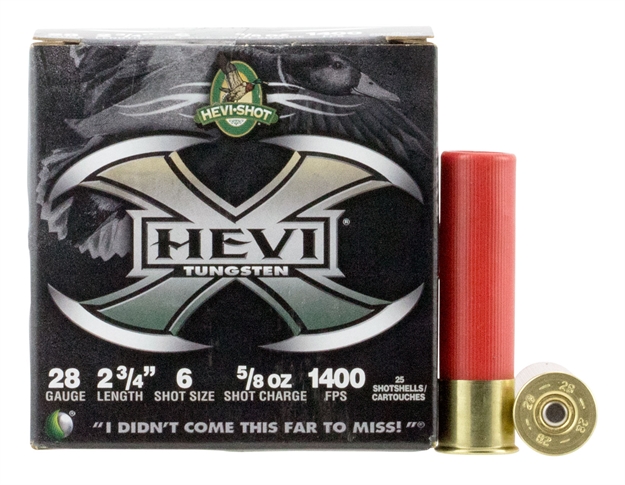 Picture of Hevishot 52806 Hevi-X  
28 Gauge 2.75" 5/8 OZ 6 Shot 25 Bx/ 10 CS