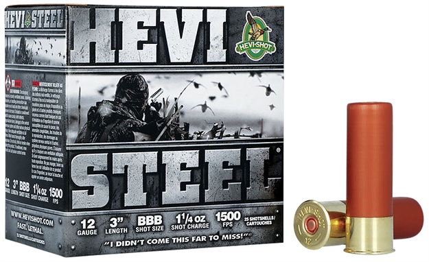 Picture of Hevishot Hevi-Steel Shotshell 12 Ga, 3 In, No. Bbb, 1-1/4Oz, 1500 Fps, 25 Rnd Per Box 60888