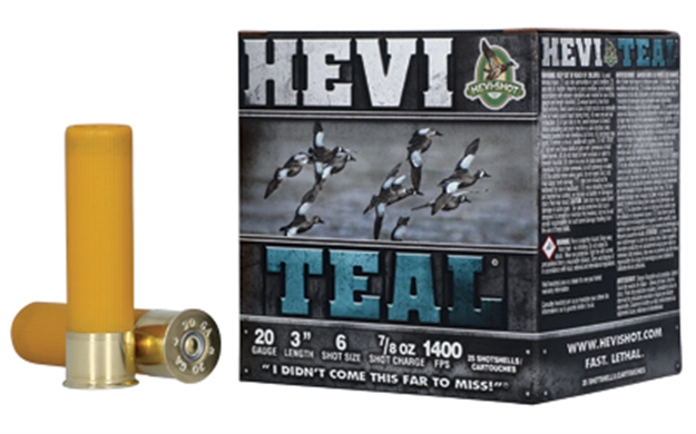 Picture of Hevishot(Environ Metal) Hevi-Teal Shotshell 20 Ga, 3", 7/8 Oz, #6, 1400 Fps, 25 Rnd 62006