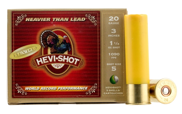 Picture of Hevishot Hevi-13 Shotshell 20 Ga, 3 In, No. 5, 1-1/4 Oz, 1090Fps, 5 Rnd Per Box