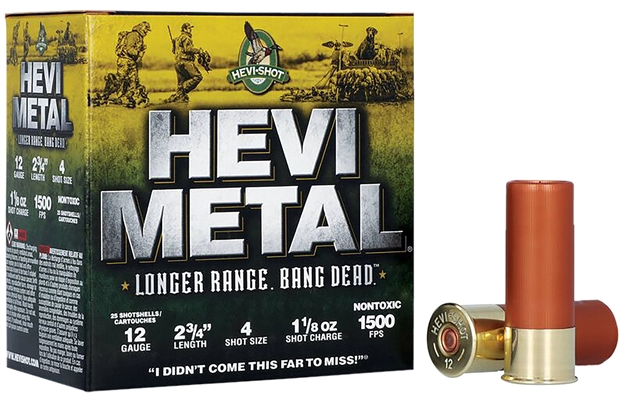 Picture of  Hevi-Metal Hs38704 Hevi-Metal Longer Range 12Gauge 2.75" 1 1/8Oz 4Shot 25 Per Box/10 Case 816383002988