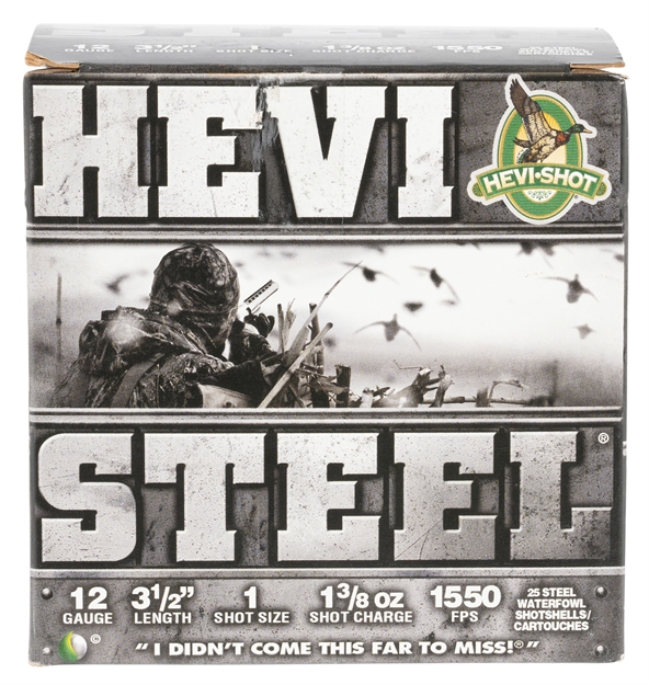 Picture of Hevishot Hevi-Steel Shotshell 12 Ga, 3-1/2 In, No. 1, 1-3/8Oz, 1550 Fps, 25 Rnd Per Box 65001 816383650011