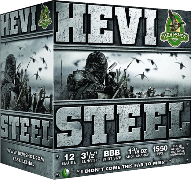 Picture of Hevishot Hevi-Steel Shotshell 12 Ga, 3-1/2 In, No. 4, 1-3/8Oz, 1550 Fps, 25 Rnd Per Box 816383650042
