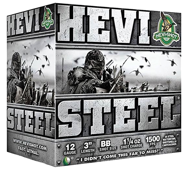 Picture of Hevishot Hevi-Steel Shotshell 12 Ga, 3 In, No. Bb, 1-1/4Oz, 1500 Fps, 25 Rnd Per Box 60088