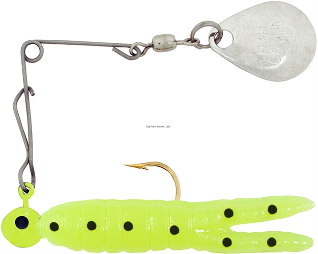 Picture of H & H Lure Cajun Spin, 1/16 Oz, Chartreuse/Black Dot, Nickel