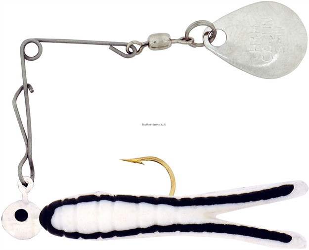 Picture of H & H Lure Cajun Super Spin, 1/8 Oz, White/Black Stripe, Nickel