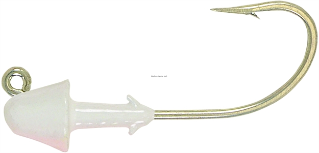 Picture of H & H Lure Tout SW Jighead, 1/4 Oz, 1/0 Hook, White, 10/Pack