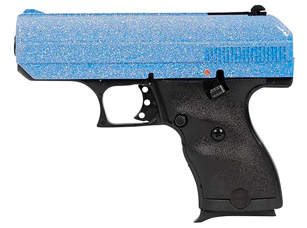 Picture of  Hi-Point 916Blsp C9  9Mm Luger 8+1 3.50" Black Steel Barrel, Hydro-Dipped Blue Sparkle Serrated Slide, Black Polymer Frame, Black Polymer Grips