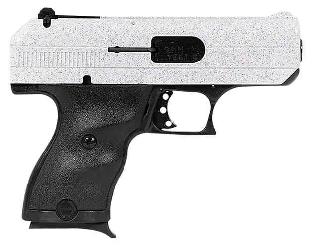 Picture of  Hi-Point 916Whsp C9  9Mm Luger 8+1 3.50" Black Steel Barrel, Hydro-Dipped White Sparkle Serrated Slide, Black Polymer Frame, Black Polymer Grips