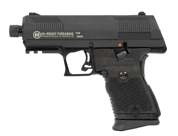 Picture of Hi-Point Yc9 Yc9  9Mm Luger 10+1 4.12" Black Steel Threaded Barrel, Black Yc9 Styled/Serrated Slide, Black Polymer Frame W/Picatinny Rail, Black Plastic Grips GYC9 752334900616