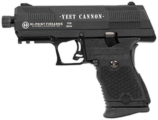 Picture of  Hi-Point Yc9rdct Yc9 W/Red Dot 9Mm Luger 10+1 4.12" Black Steel Threaded Barrel, Black Yc9 Styled/Serrated Slide, Black Polymer Frame W/Picatinny Rail,  Black Plastic Grips, Crimson Trace Red Dot 752334900623