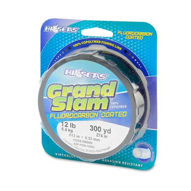 Picture of Hi-Seas Grand Slam Fluorocarbon Coated, 12 LB (5.4 Kg) Test, .013 IN (0.33 Mm) Dia, Moss Green, 300 YD (274 M)