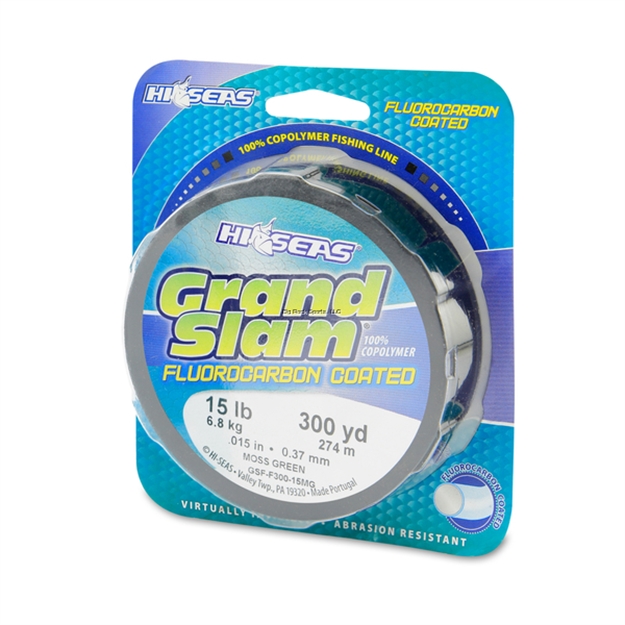 Picture of Hi-Seas Grand Slam Fluorocarbon Coated, 15 LB (6.8 Kg) Test, .015 IN (0.37 Mm) Dia, Moss Green, 300 YD (274 M)