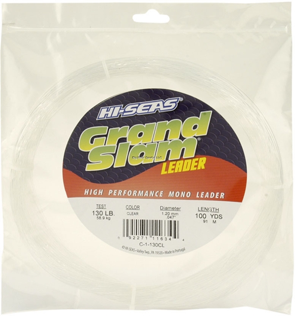 Picture of Hi-Seas Grand Slam Monofilament Leader, 400 LB (181.4 Kg) Test, .079 IN (2.00 Mm) Diam, Clear, 100 YD