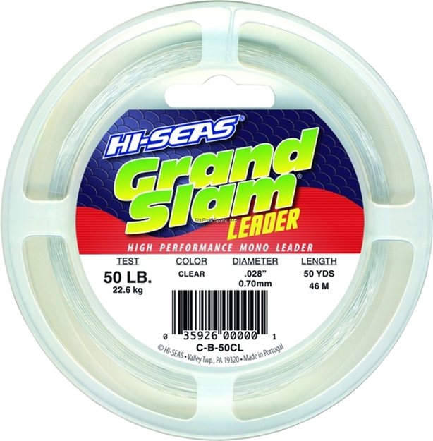 Picture of Hi-Seas Grand Slam Monofilament Leader, 80 LB Test, Mono 50Yd Wrist Spool Clear