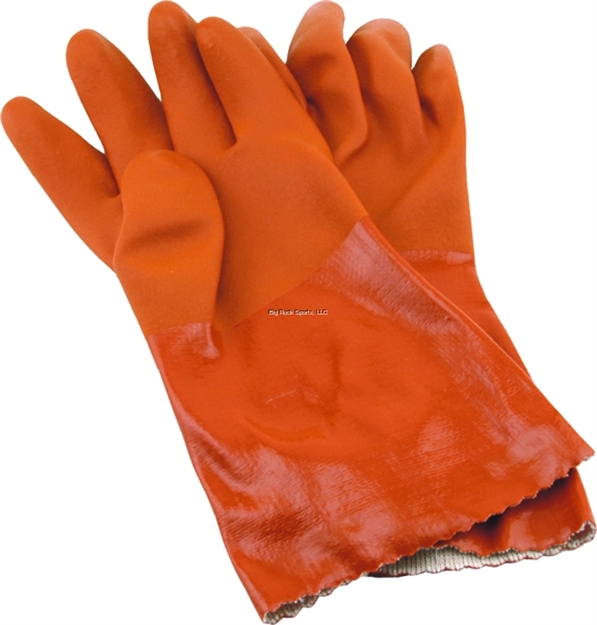 Picture of Hi-Seas Sea Grip Vinyl Waterproof Gloves, Orange, X-Large, 1 Pair