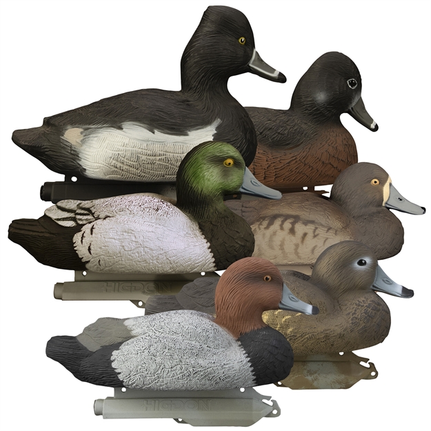 Picture of  Higdon Outdoors 19994 Standard Diver Pack  Bluebill/Redhead/Ringneck Species Multi Color Foam Filled 6 Pack