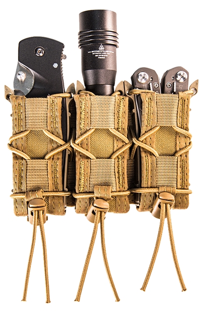 Picture of  High Speed Gear 11Pt03cb Taco Mag Pouch Triple Coyote Brown Nylon Molle Belts 2" Wide Compatible W/ Pistol