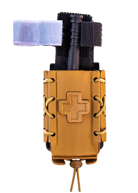 Picture of  High Speed Gear 11Tqk0cb Taco Tourniquet Coyote Brown Kydex, 2" Belt Clip/Molle U-Mount, Compatible W/ Most Tourniquets